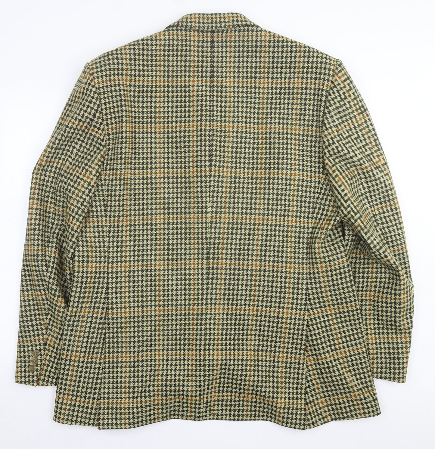 john G Hardy Mens Brown Plaid Wool Jacket Suit Jacket Size 46