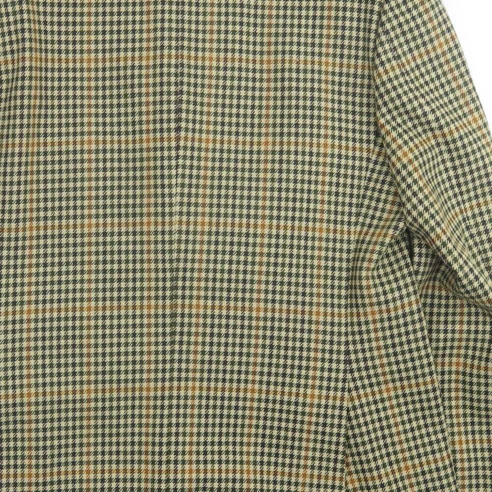 john G Hardy Mens Brown Plaid Wool Jacket Suit Jacket Size 46