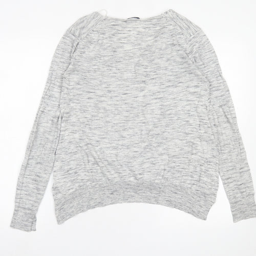 Zara Womens Grey V-Neck  Polyester Pullover Jumper Size M
