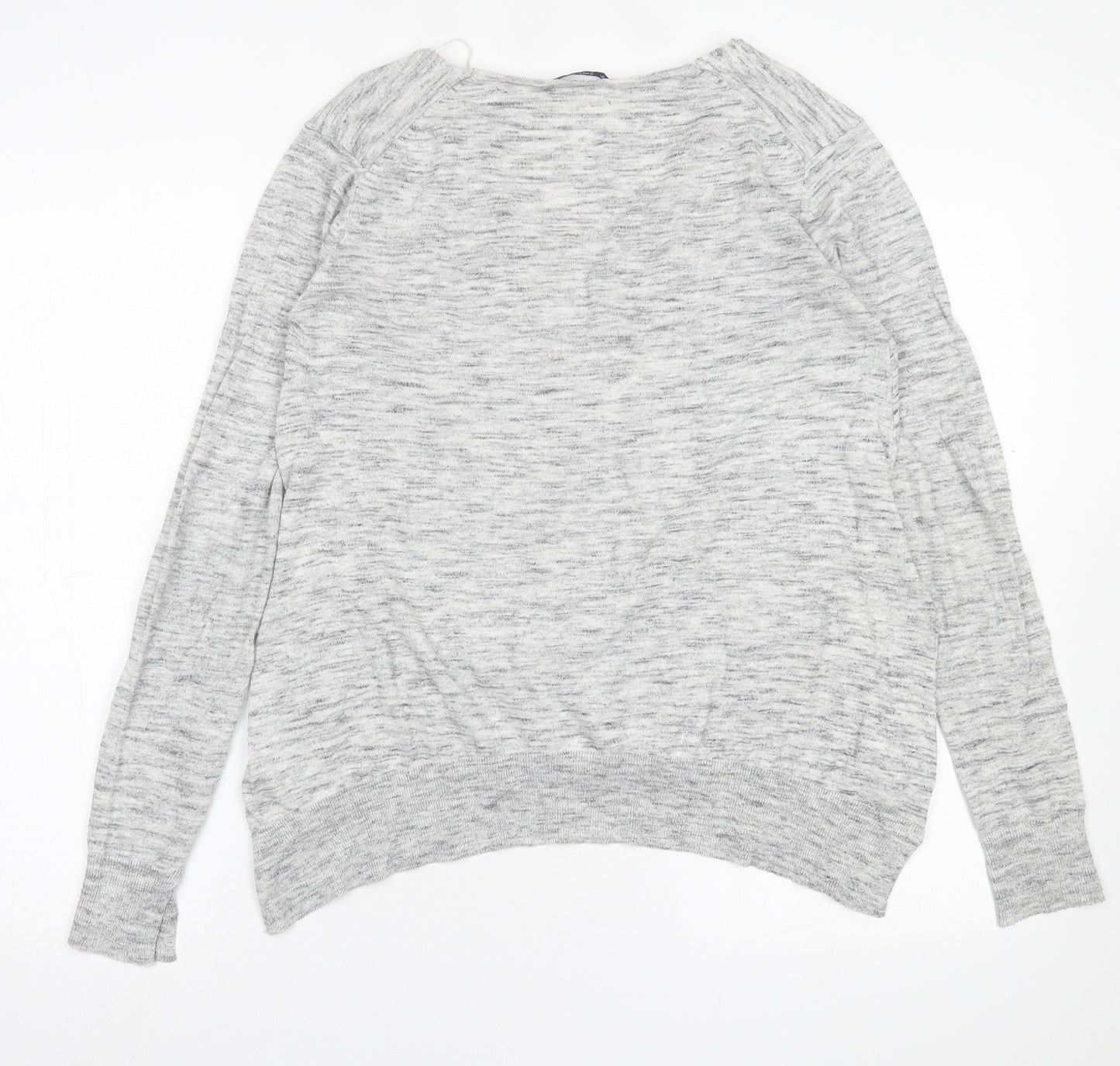 Zara Womens Grey V-Neck  Polyester Pullover Jumper Size M