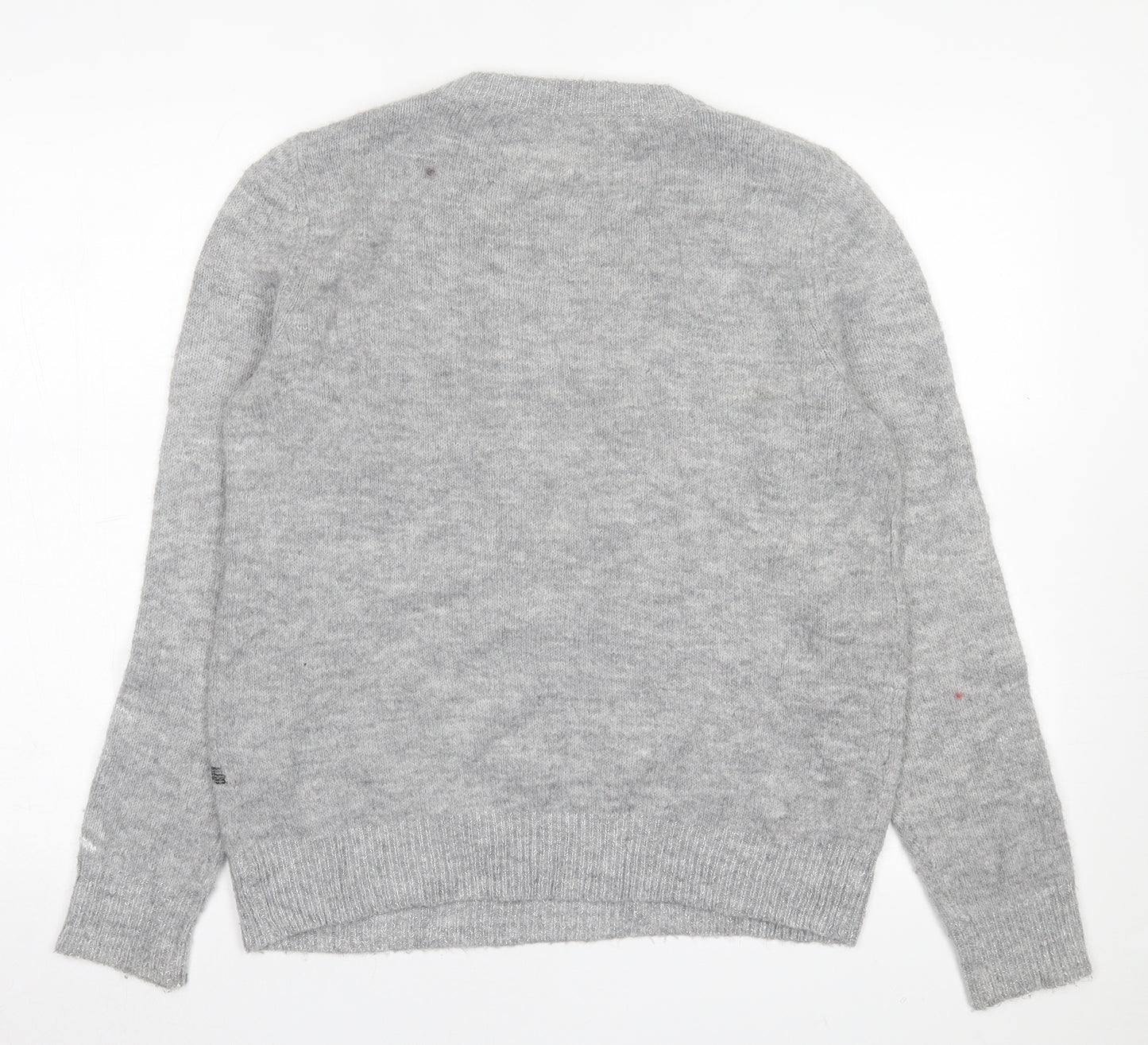 NEXT Womens Grey Crew Neck  Acrylic Pullover Jumper Size 12
