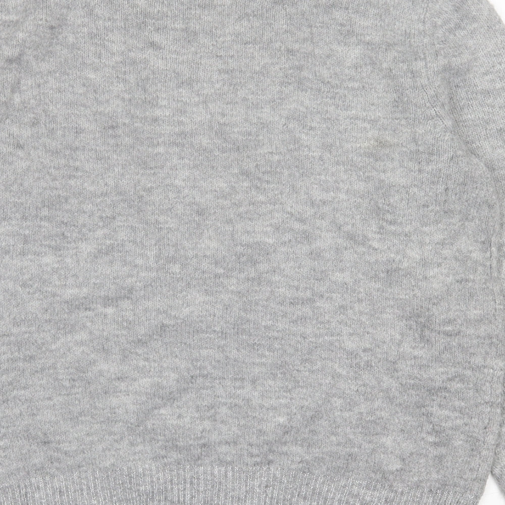 NEXT Womens Grey Crew Neck  Acrylic Pullover Jumper Size 12