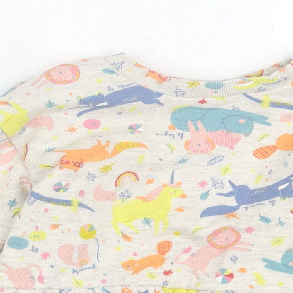 Nutmeg Girls Multicoloured Geometric Cotton Pullover Sweatshirt Size 3-4 Years  Pullover