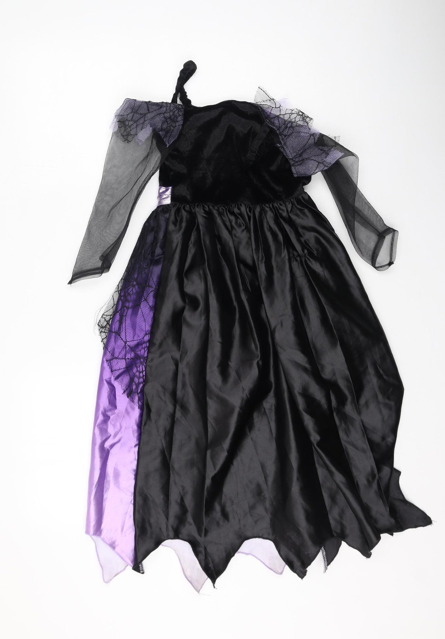 morrisons Girls Purple  Polyester Ball Gown  Size 7-8 Years  Square Neck  - fancy dress