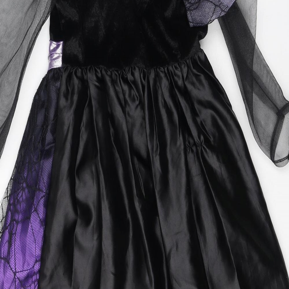 morrisons Girls Purple  Polyester Ball Gown  Size 7-8 Years  Square Neck  - fancy dress
