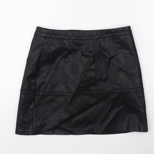 New Look Womens Black  Viscose Mini Skirt Size 10
