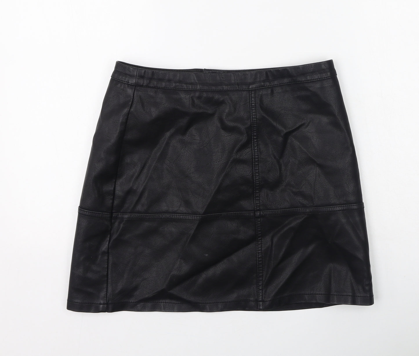 New Look Womens Black  Viscose Mini Skirt Size 10