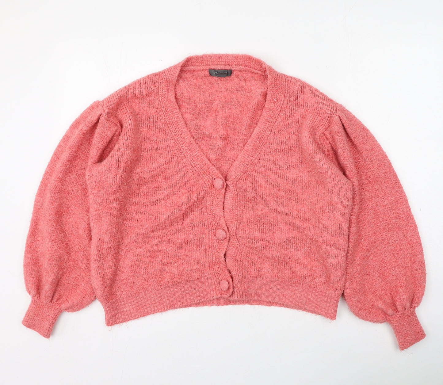 Primark  Womens Pink Round Neck  Acrylic Cardigan Jumper Size M