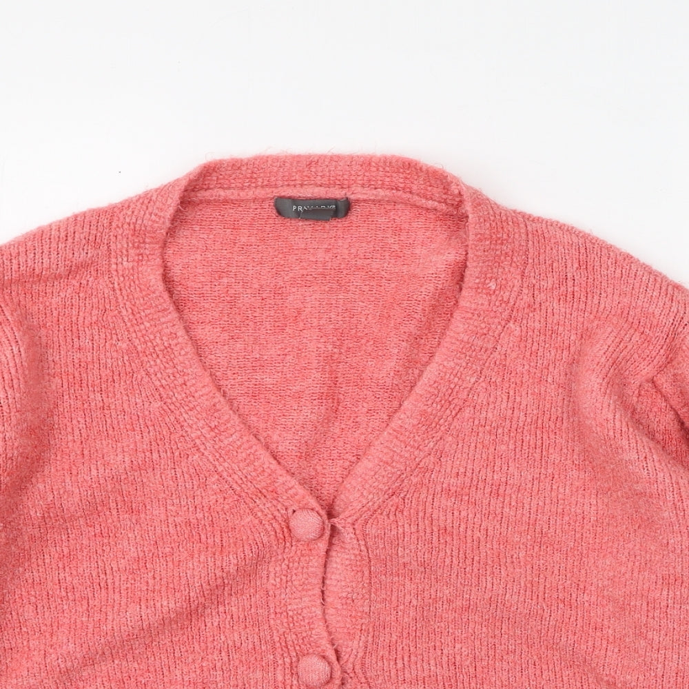 Primark  Womens Pink Round Neck  Acrylic Cardigan Jumper Size M