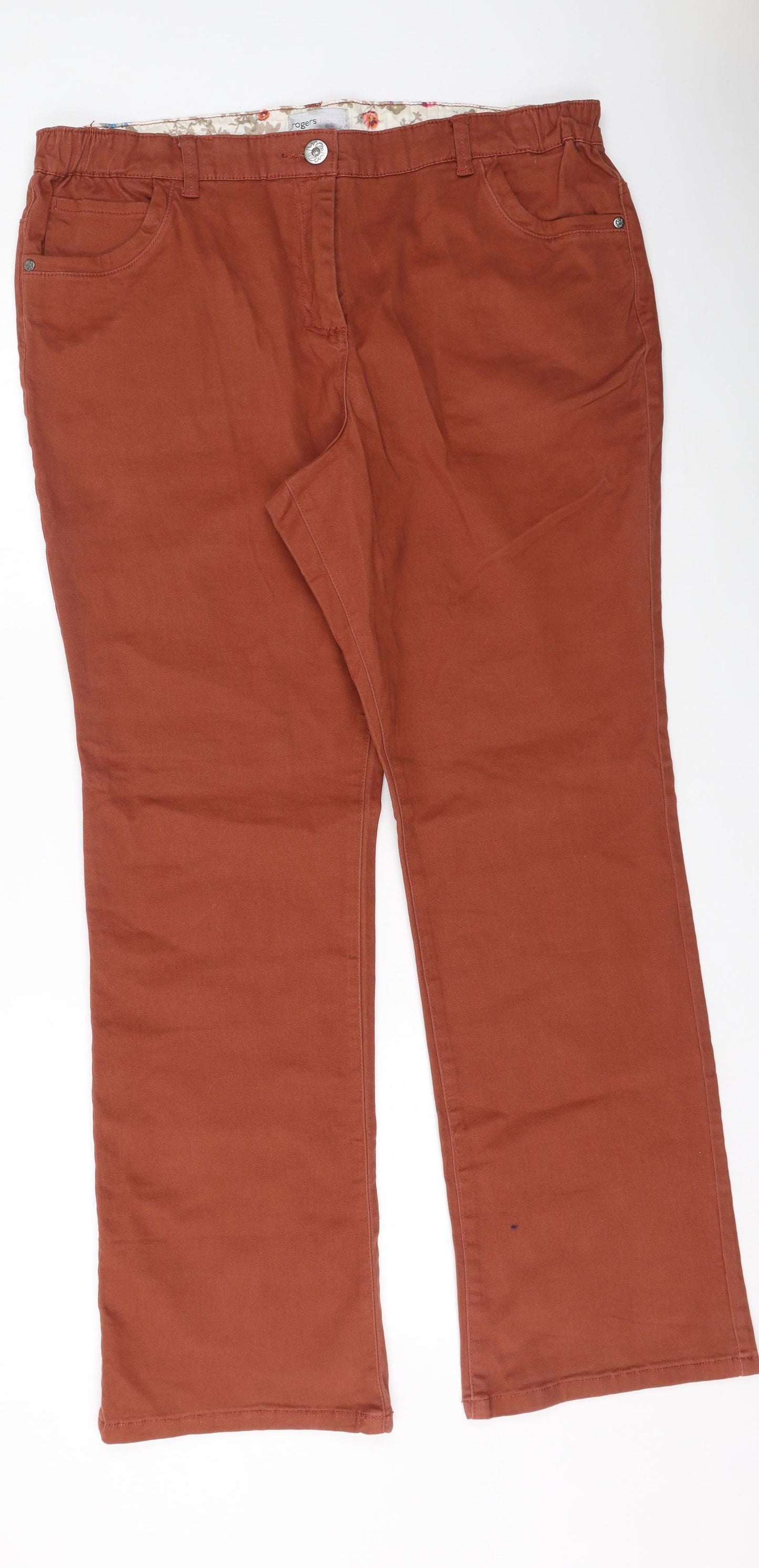 Rogers Womens Orange  Cotton Trousers  Size 20 L32 in Regular