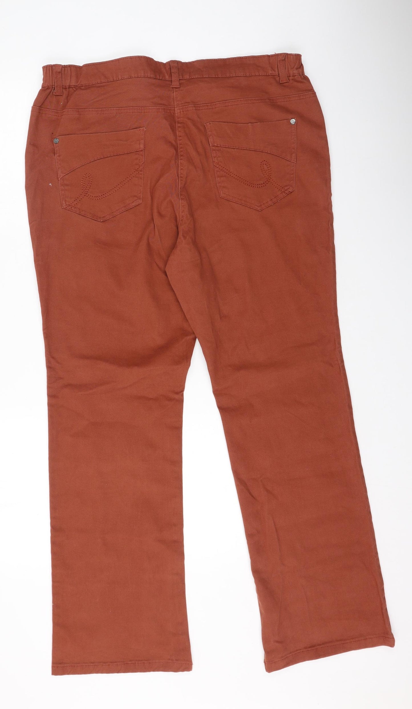 Rogers Womens Orange  Cotton Trousers  Size 20 L32 in Regular