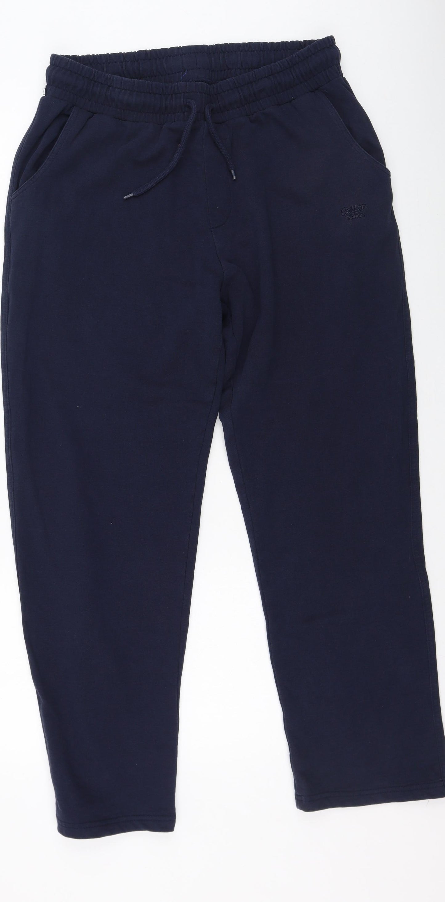 Cotton Traders Womens Blue  Cotton Jogger Trousers Size L L26 in Regular