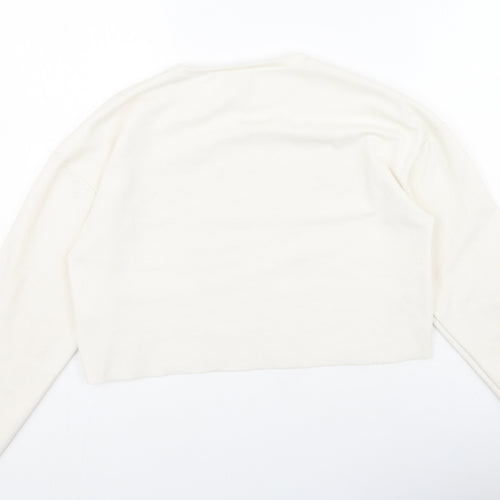 Zara Womens Ivory  Polyester Pullover Sweatshirt Size S