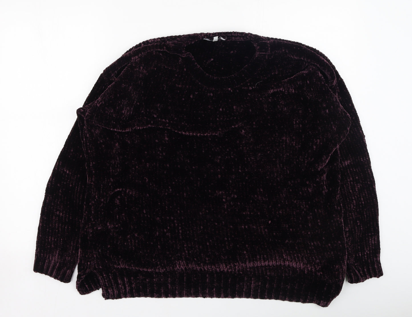 Pep&co  Womens Purple Round Neck  Polyester Pullover Jumper Size 20