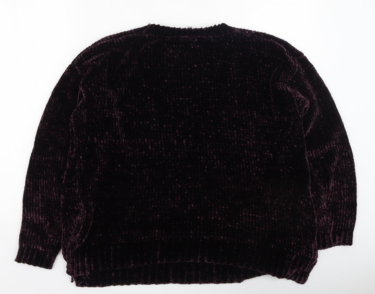 Pep&co  Womens Purple Round Neck  Polyester Pullover Jumper Size 20