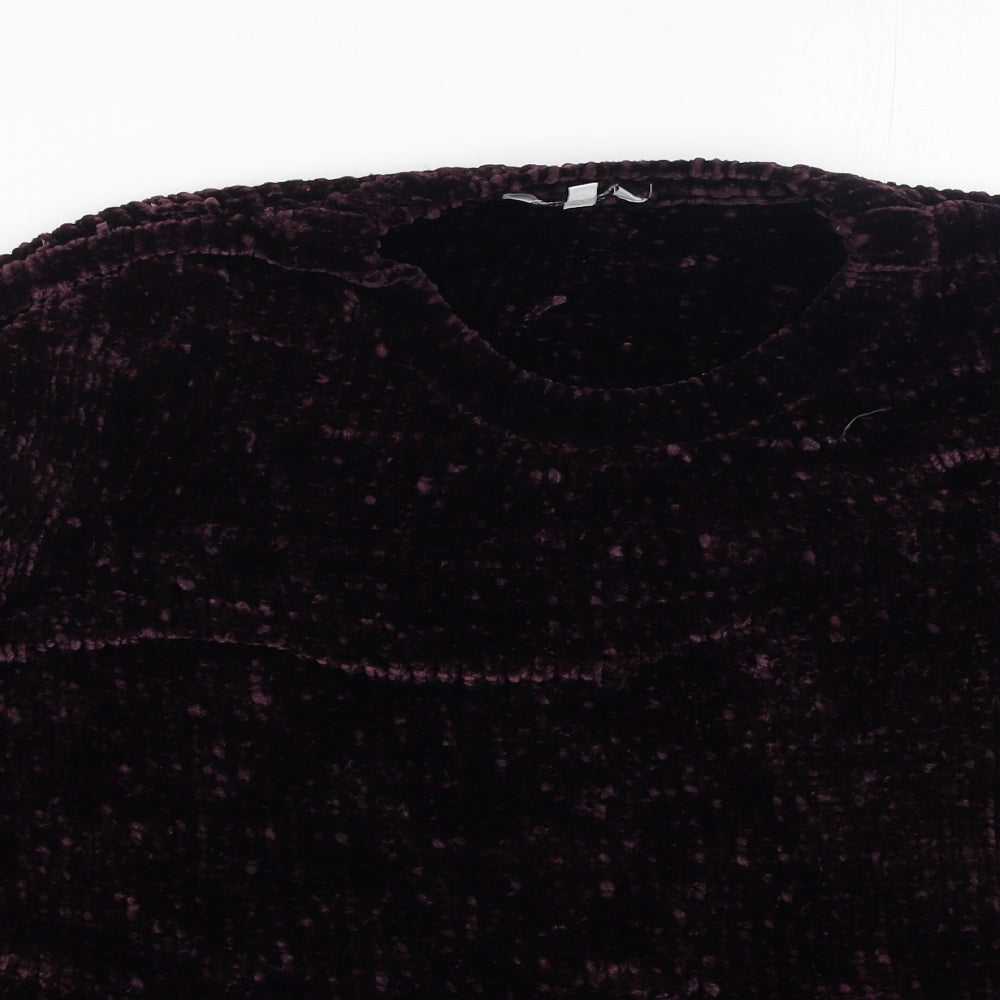 Pep&co  Womens Purple Round Neck  Polyester Pullover Jumper Size 20