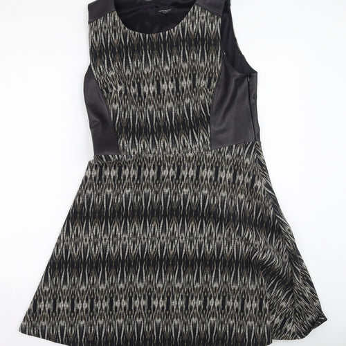 Javier Simorra Womens Brown  Cotton Fit & Flare  Size 14  Round Neck