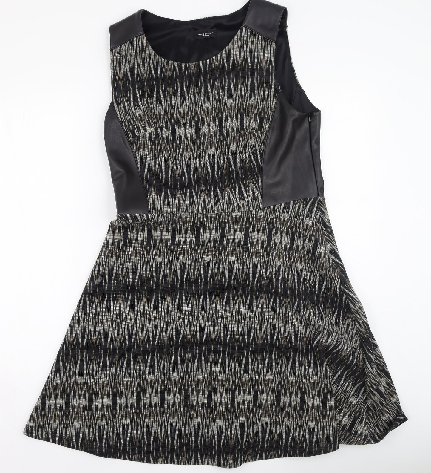 Javier Simorra Womens Brown  Cotton Fit & Flare  Size 14  Round Neck