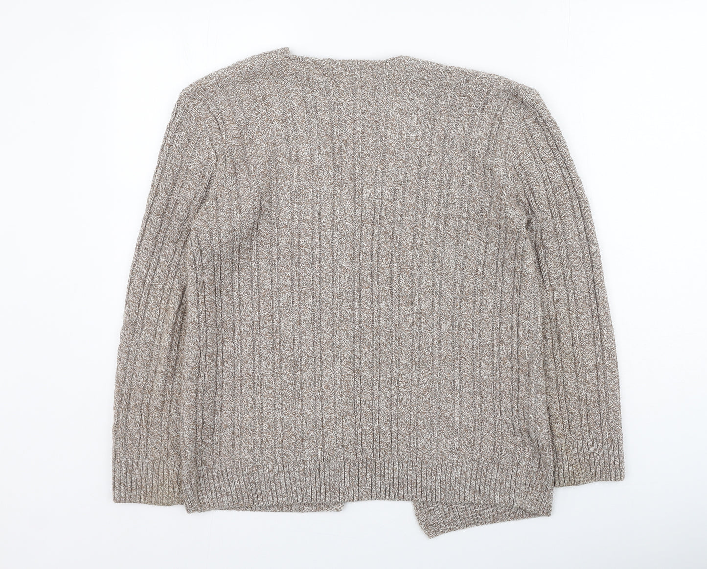 CHIC Womens Beige Round Neck  Acrylic Cardigan Jumper Size M