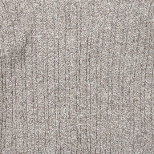 CHIC Womens Beige Round Neck  Acrylic Cardigan Jumper Size M