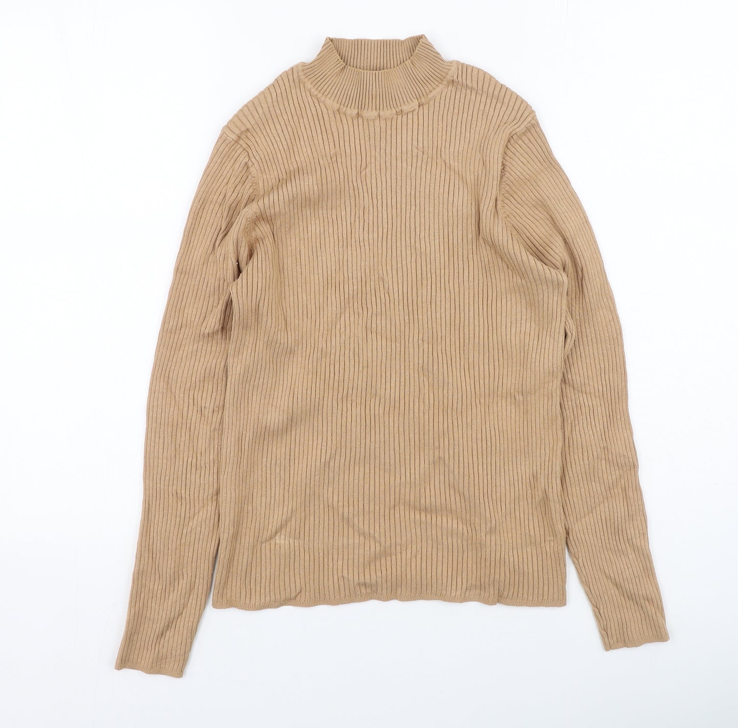 Primark  Womens Brown High Neck  Viscose Pullover Jumper Size XL