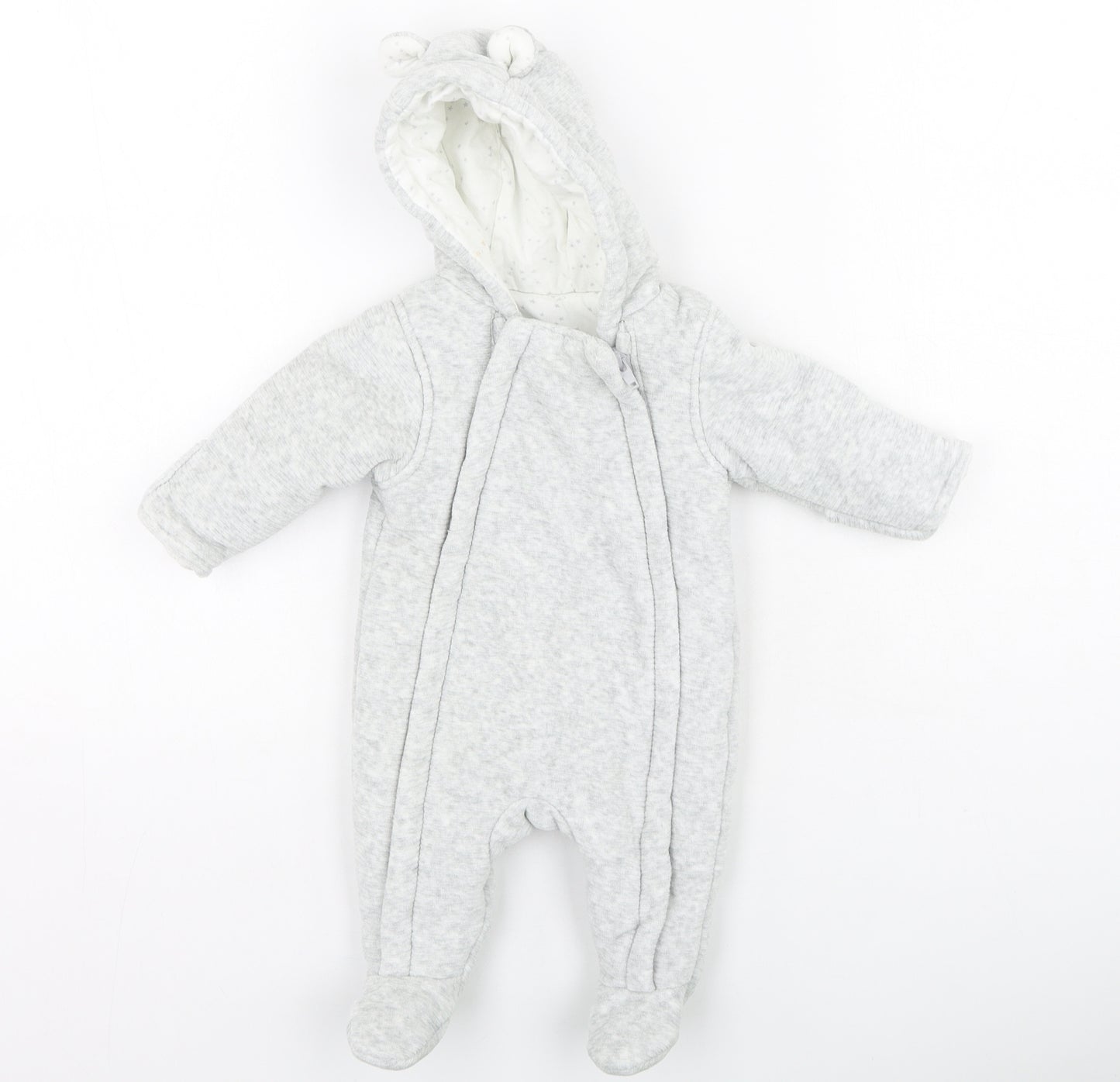 George  Baby Grey  Polyester Romper One-Piece Size 0-3 Months