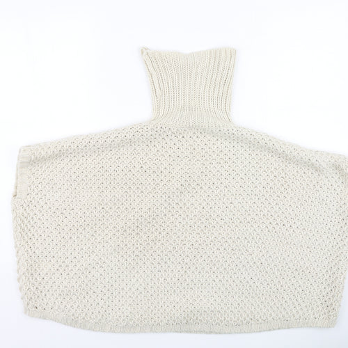 Primark  Girls Ivory High Neck  Acrylic Pullover Jumper Size 10-11 Years
