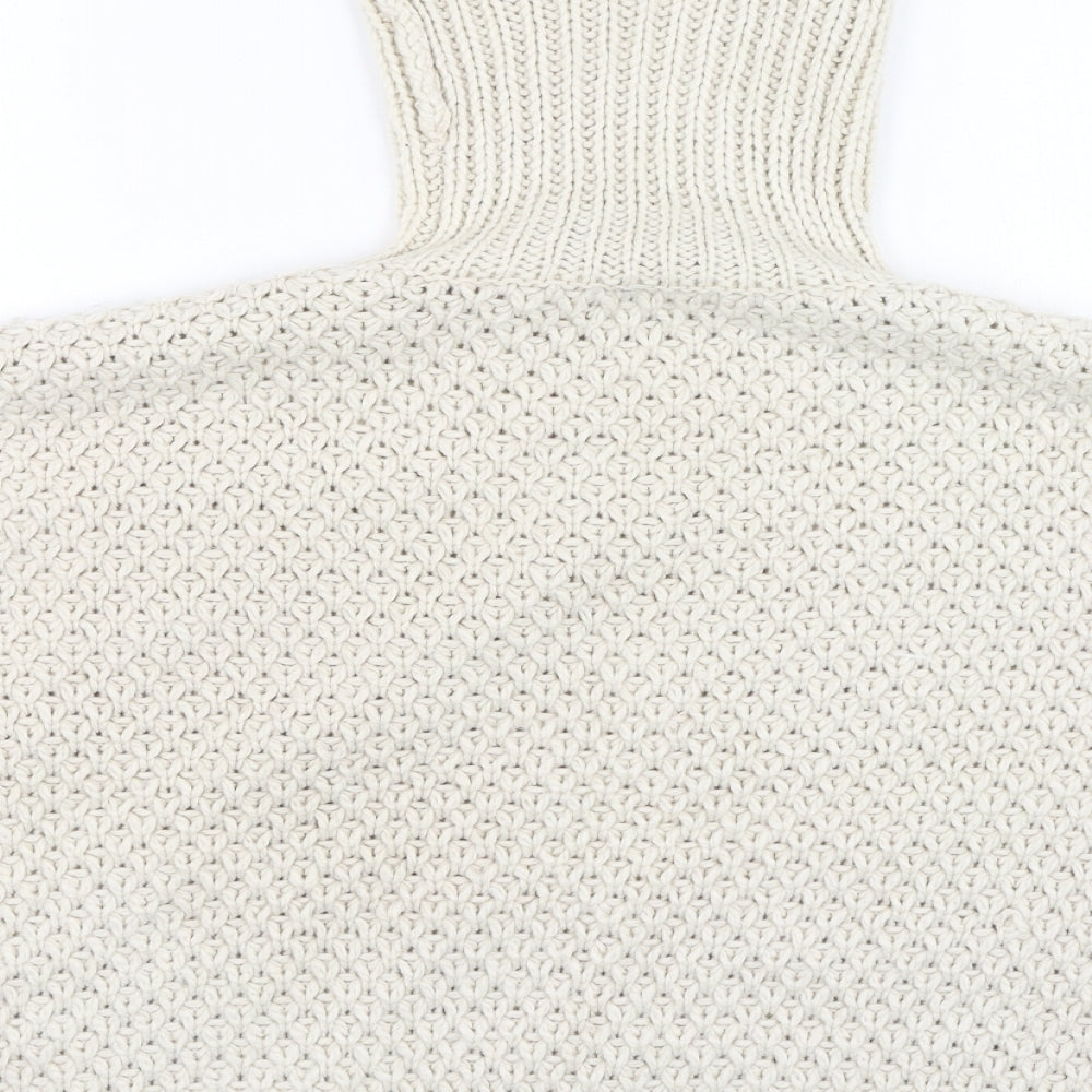 Primark  Girls Ivory High Neck  Acrylic Pullover Jumper Size 10-11 Years