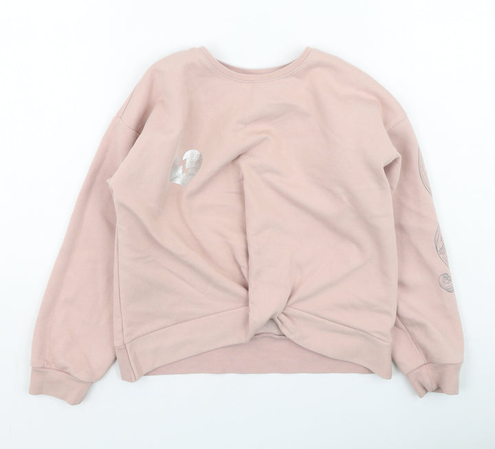 George  Girls Pink  Cotton Pullover Sweatshirt Size 7-8 Years