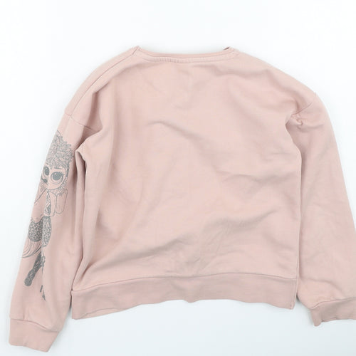 George  Girls Pink  Cotton Pullover Sweatshirt Size 7-8 Years