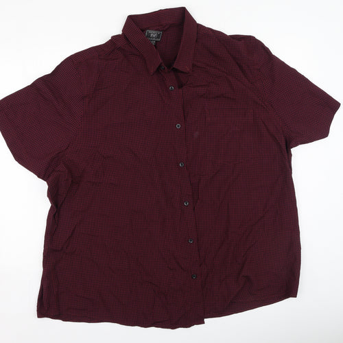 F&F Mens Purple Plaid Cotton  Polo Size 3XL Collared