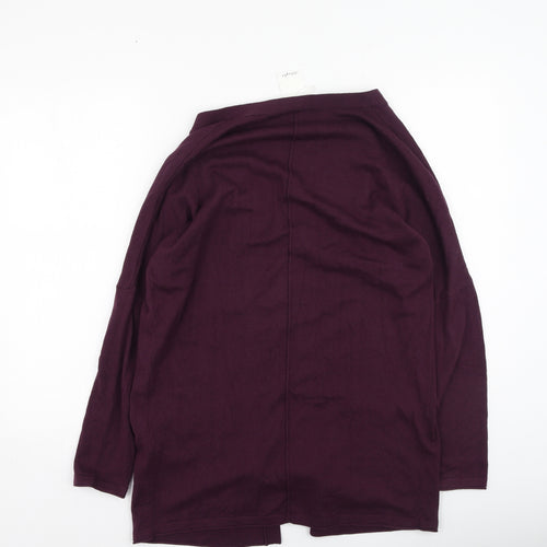 thought Womens Purple V-Neck  Cotton Full Zip Jumper Size 10