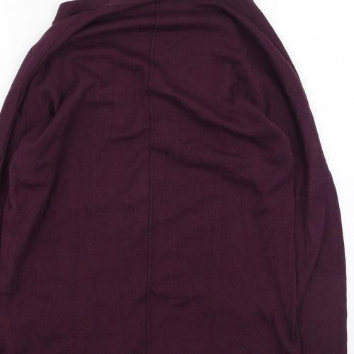 thought Womens Purple V-Neck  Cotton Full Zip Jumper Size 10