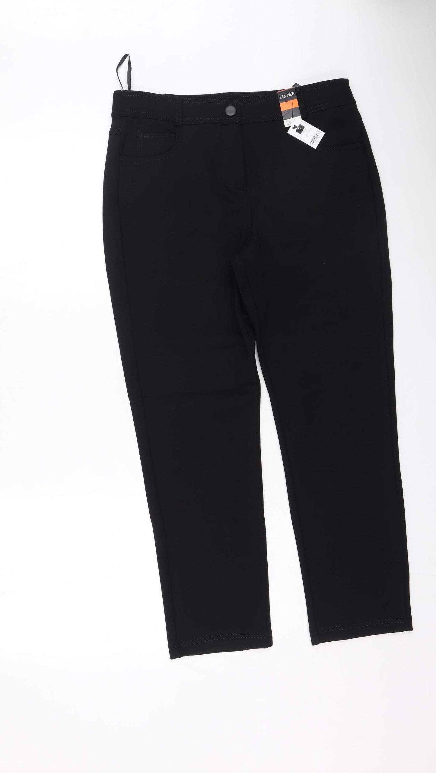 Dunnes Stores Womens Black  Nylon Trousers  Size 14 L26 in Regular