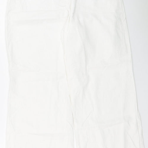 Preworn Womens White  Polyester Trousers  Size 30 L28 in Regular