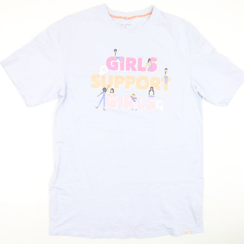 Primark Womens Blue Solid Cotton Top Nightshirt Size M   - Girls support girls