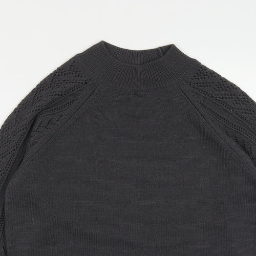 TU Womens Grey High Neck  Acrylic Pullover Jumper Size 10