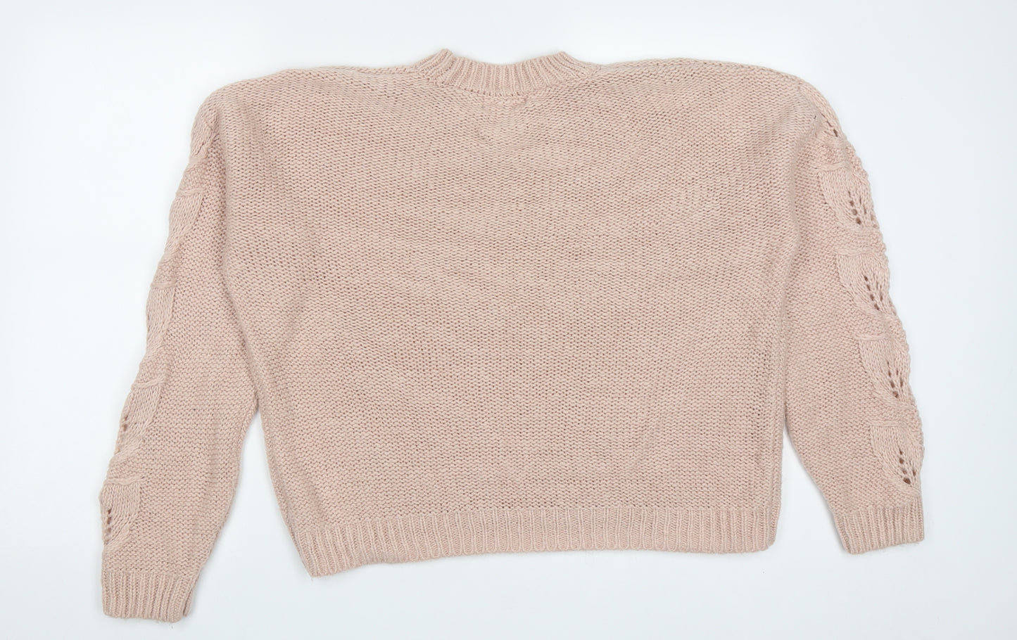 F&F Womens Pink Round Neck  Acrylic Pullover Jumper Size 14