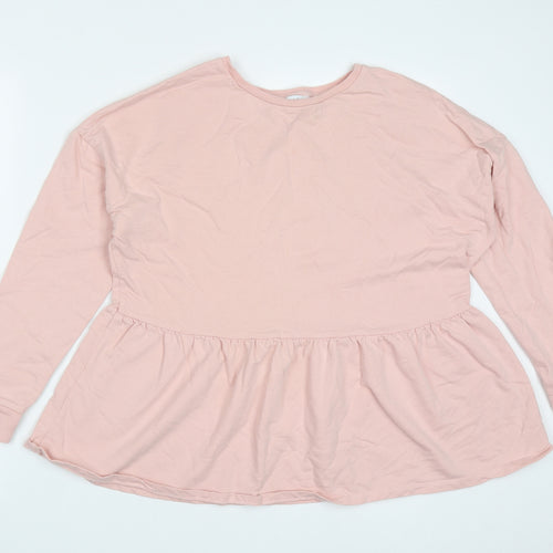 Matalan Womens Pink  Cotton Pullover Sweatshirt Size M
