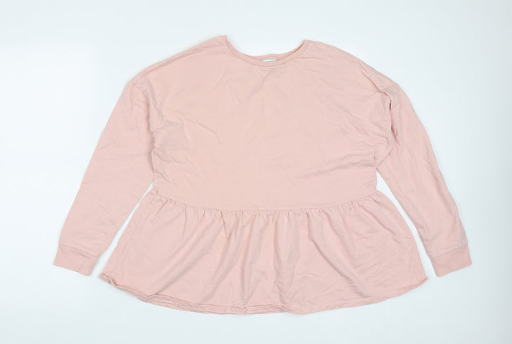Matalan Womens Pink  Cotton Pullover Sweatshirt Size M