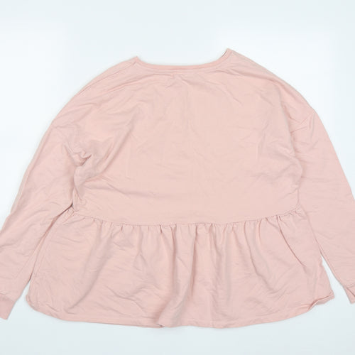 Matalan Womens Pink  Cotton Pullover Sweatshirt Size M