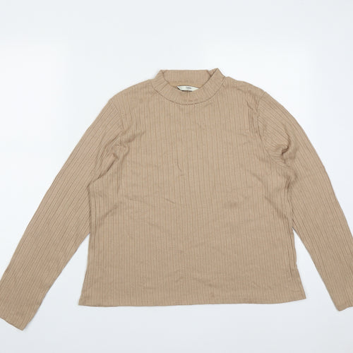 Georgte Womens Beige Round Neck  Viscose Pullover Jumper Size 22