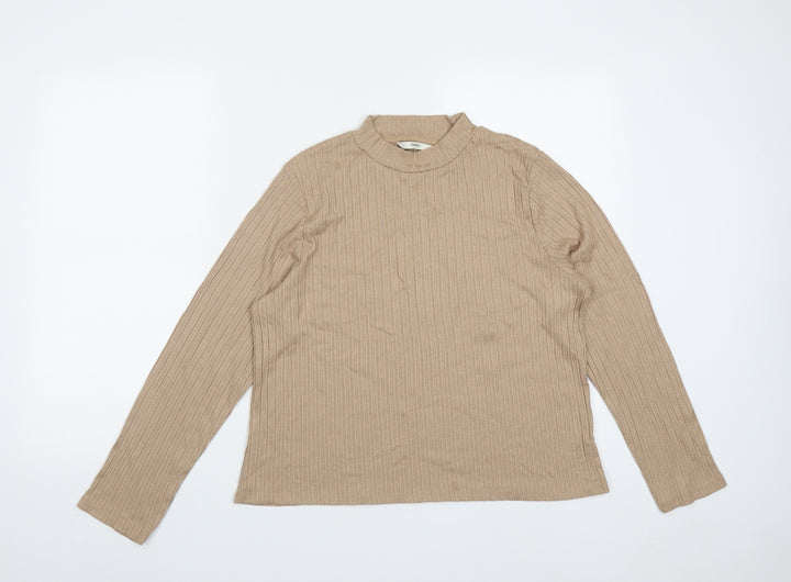 Georgte Womens Beige Round Neck Viscose Pullover Jumper Size 22