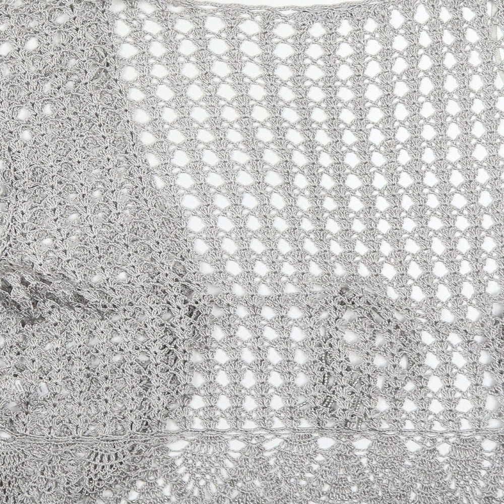 Bonmarché Womens Silver V-Neck  Viscose Shrug Jumper Size XL