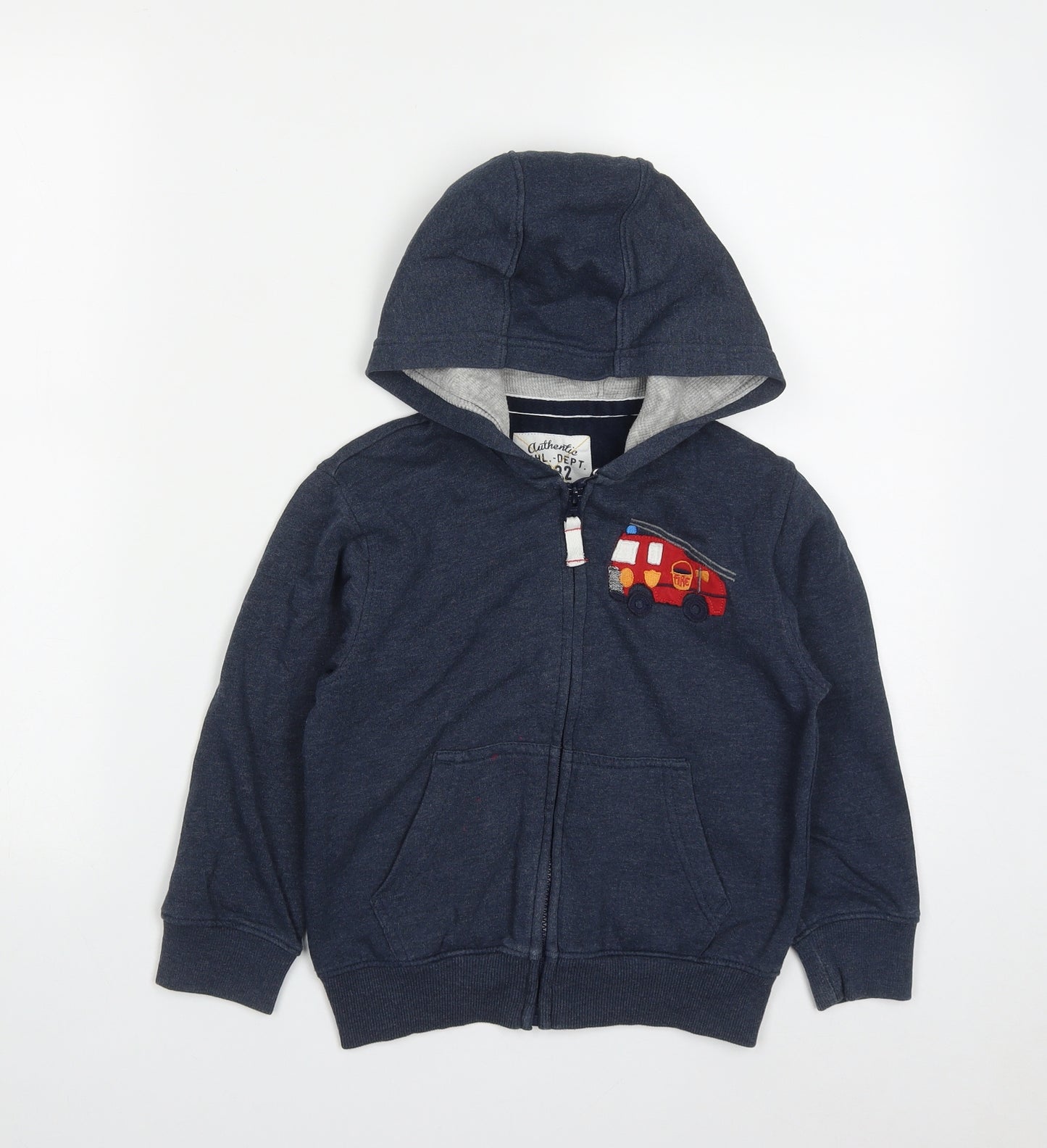 NEXT Boys Blue  Cotton Full Zip Hoodie Size 5-6 Years  Zip - Fire Engine