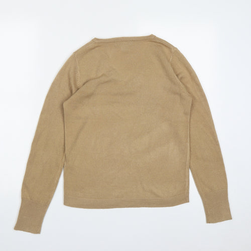 Primark Womens Brown V-Neck  Acrylic Pullover Jumper Size XS