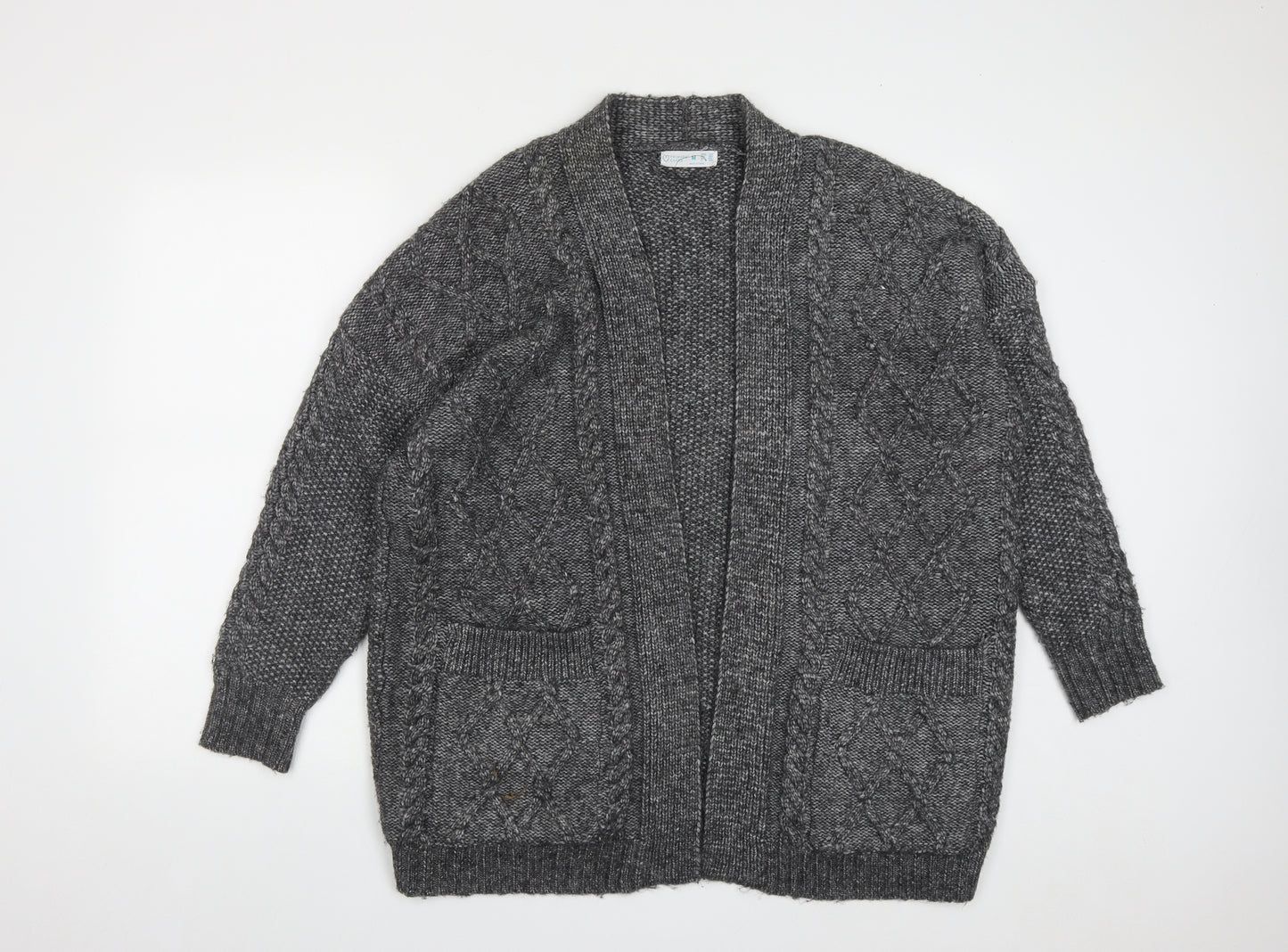 Primark Womens Grey V-Neck  Polyester Pullover Jumper Size M