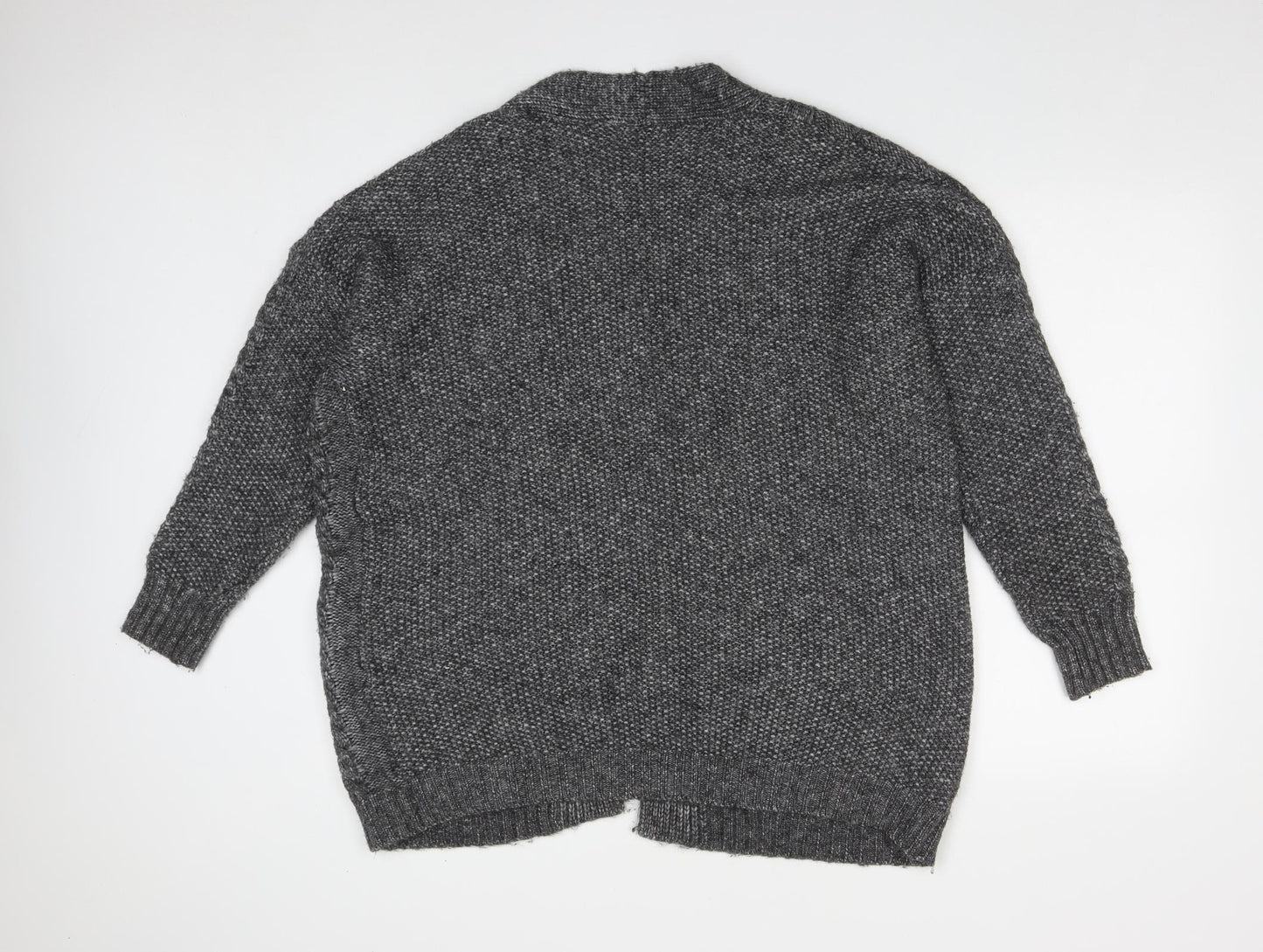 Primark Womens Grey V-Neck  Polyester Pullover Jumper Size M