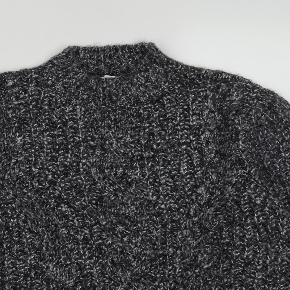 Topshop Mens Grey High Neck  Acrylic Pullover Jumper Size XS