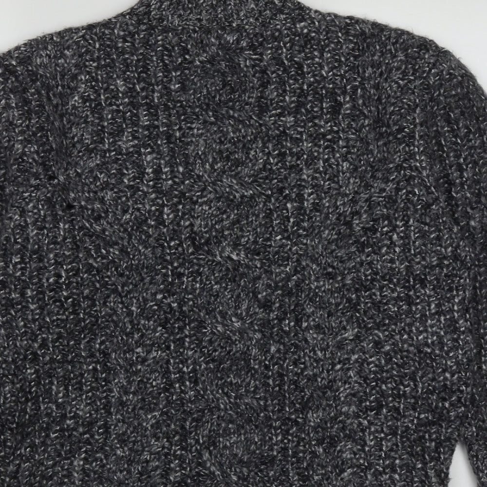 Topshop Mens Grey High Neck  Acrylic Pullover Jumper Size XS